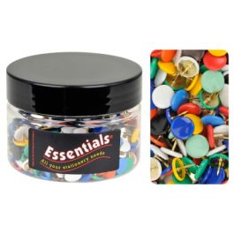 Essentials Tub Coloured Drawing Pins Pk 350