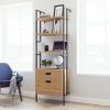 Teknik Hythe Wall Mounted 4 Shelf Bookcase With Drawers