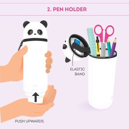 Legami Kawaii 2 in 1 Soft Silicone Pencil Case Panda