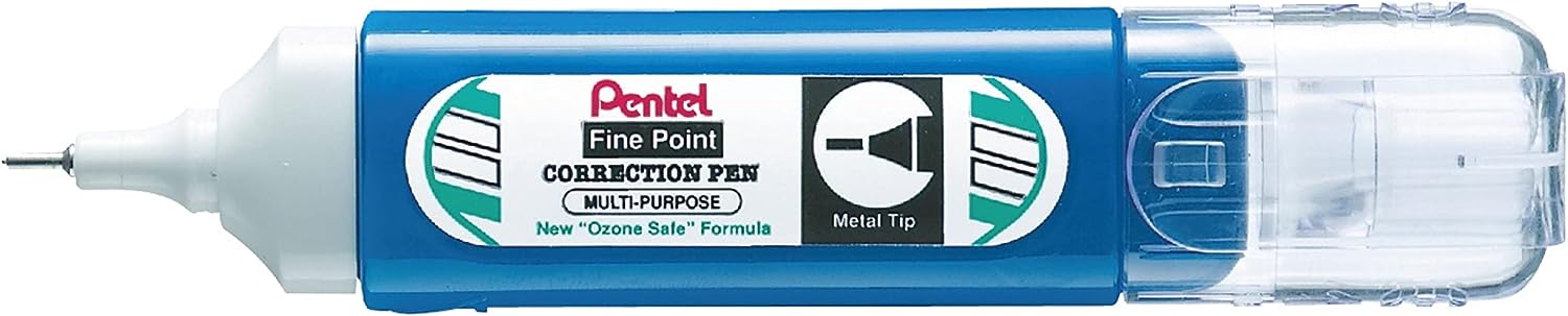 Pentel Micro Correct Correction Fluid Pen Needle Point Precision Tip 12ml  Fine