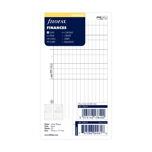 Filofax Personal Finances Refill