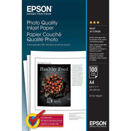 Epson A4 Photo Quality Paper 102gsm Pack 100 Sheets