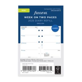 Filofax Mini Week On Two Pages 2025 Diary Refill