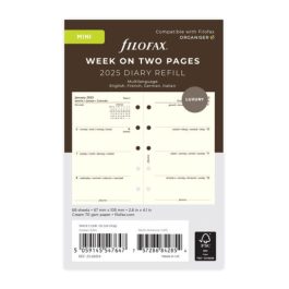 Filofax Mini Week On Two Pages Cotton Cream 2025 Diary Refill