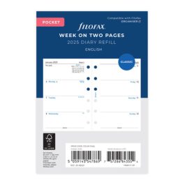 Filofax Pocket Week On Two Pages 2025 Diary Refill