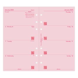 Filofax Personal Week On Two Pages Pink 2025 Diary Refill