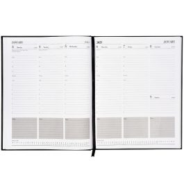 Desk Diary Quarto Week to View Appointments 2025 Black