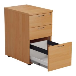 First 3 Drawer Desk High Pedestal 404x600x730mm Beech