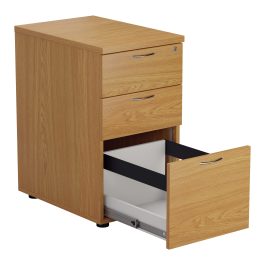 First 3 Drawer Desk High Pedestal 404x600x730mm Nova Oak