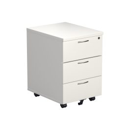 First 3 Drawer Mobile Pedestal 404x500x595mm White