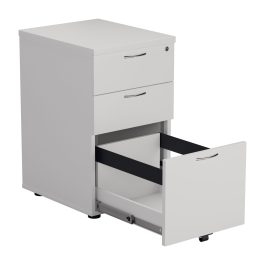 First 3 Drawer Under Desk Pedestal 404x500x690mm White