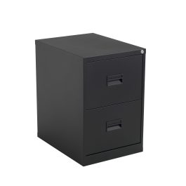 Talos 2 Drawer Metal Filing Cabinet 465x620x700mm Black