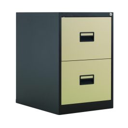 Talos 2 Drawer Metal Filing Cabinet 465x620x700mm Coffee / Cream