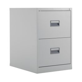 Talos 2 Drawer Metal Filing Cabinet 465x620x700mm Grey