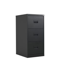 Talos 3 Drawer Metal Filing Cabinet 465x620x1010mm Black