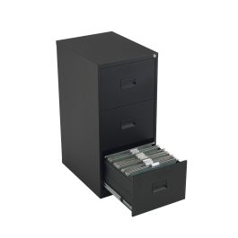 Talos 3 Drawer Metal Filing Cabinet 465x620x1010mm Black