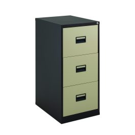 Talos 3 Drawer Metal Filing Cabinet 465x620x1010mm Coffee / Cream