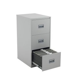 Talos 3 Drawer Metal Filing Cabinet 465x620x1010mm Grey