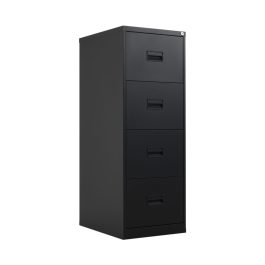 Talos 4 Drawer Metal Filing Cabinet 465x620x1310mm Black