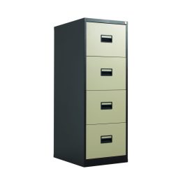 Talos 4 Drawer Metal Filing Cabinet 465x620x1310mm Coffee / Cream