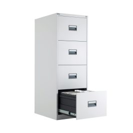 Talos 4 Drawer Metal Filing Cabinet 465x620x1310mm White