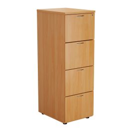 First 4 Drawer Filing Cabinet 464x600x1365mm Beech