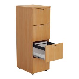 First 4 Drawer Filing Cabinet 464x600x1365mm Beech