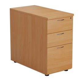 First 3 Drawer Desk High Pedestal 404x800x730mm Beech