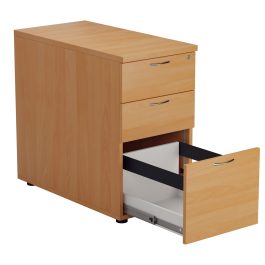 First 3 Drawer Desk High Pedestal 404x800x730mm Beech