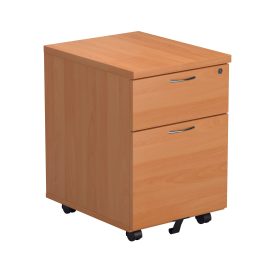 First 2 Drawer Mobile Pedestal 404x500x595mm Beech