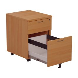 First 2 Drawer Mobile Pedestal 404x500x595mm Beech