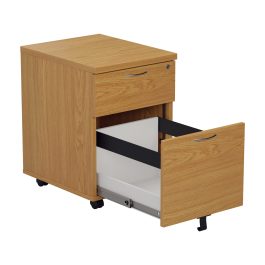 First 2 Drawer Mobile Pedestal 404x500x595mm Nova Oak