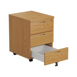 First 3 Drawer Mobile Pedestal 404x500x595mm Nova Oak