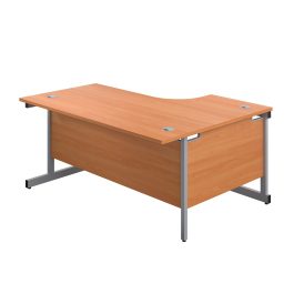 First Radial Left Hand Desk 1600x1200x730mm Beech