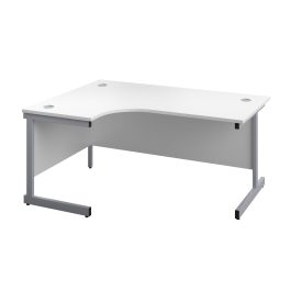 First Radial Left Hand Desk 1600x1200x730mm White