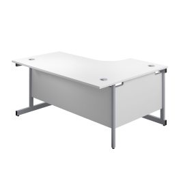 First Radial Left Hand Desk 1600x1200x730mm White