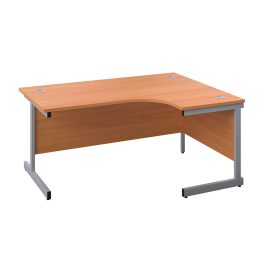 First Radial Right Hand Desk 1600x1200x730mm Beech