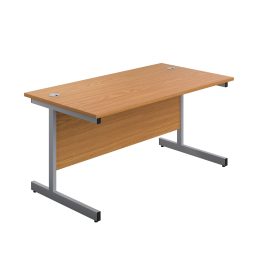 First Rectangular Cantilever Desk 1400x800x730mm Nova Oak