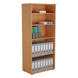 First 4 Shelf Wooden Bookcase 800x450x1800mm Beech