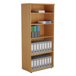 First 4 Shelf Wooden Bookcase 800x450x1800mm Nova Oak