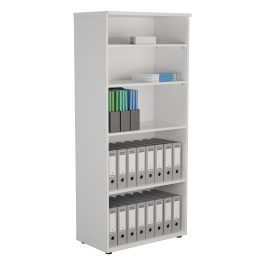 First 4 Shelf Wooden Bookcase 800x450x1800mm White