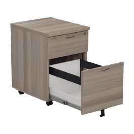 First 2 Drawer Mobile Pedestal 404x500x595mm Grey Oak