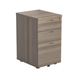 First 3 Drawer Under Desk Pedestal 404x500x690mm Grey Oak