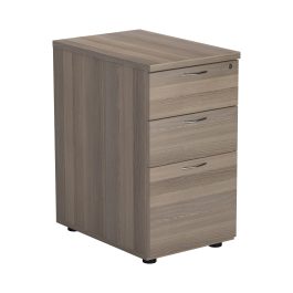 First 3 Drawer Desk High Pedestal 404x600x730mm Grey Oak