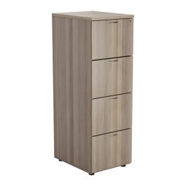 First 4 Drawer Filing Cabinet 464x600x1365mm Grey Oak