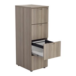 First 4 Drawer Filing Cabinet 464x600x1365mm Grey Oak