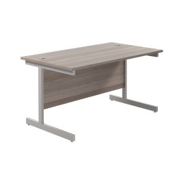 First Rectangular Cantilever Desk 1400x800x730mm Grey Oak