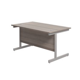 First Rectangular Cantilever Desk 1400x800x730mm Grey Oak