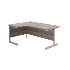 First Radial Left Hand Desk 1600x1200x730mm Grey Oak