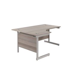 First Radial Left Hand Desk 1600x1200x730mm Grey Oak